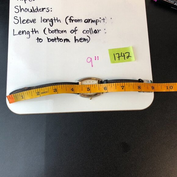 Luger Vintage Watch w/Rounded Rectangular Face & Dark Brown Leather Band - Picture 6 of 7